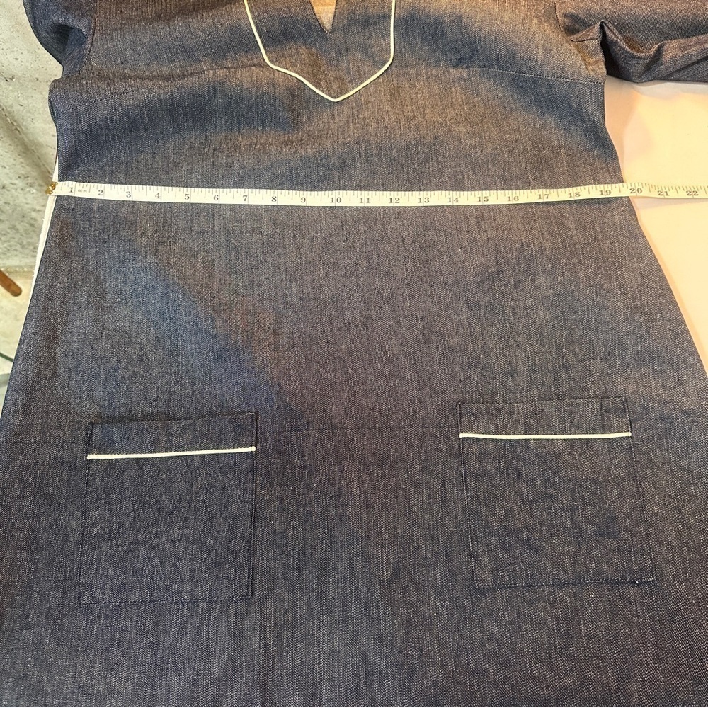 Kayce Hughes denim dress size 10 3/4 long sleeve Vacation vacay Resortwear beach - Picture 5 of 11